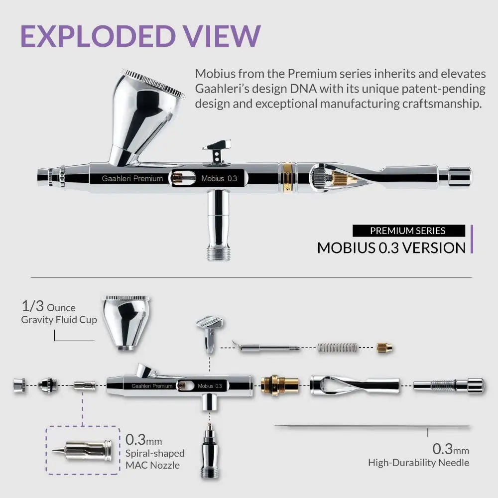Gaahleri GAA-40867 Airbrush Premium Series GHPM-Mobius 0.3mm