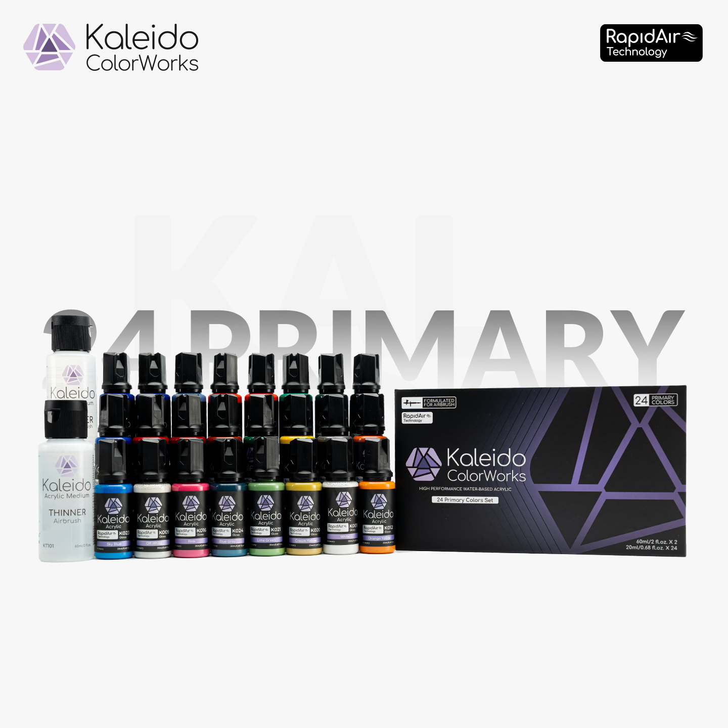 Gaahleri GAA-48689 Kaleido ColorWorks 24 Colour Primary Paint Set