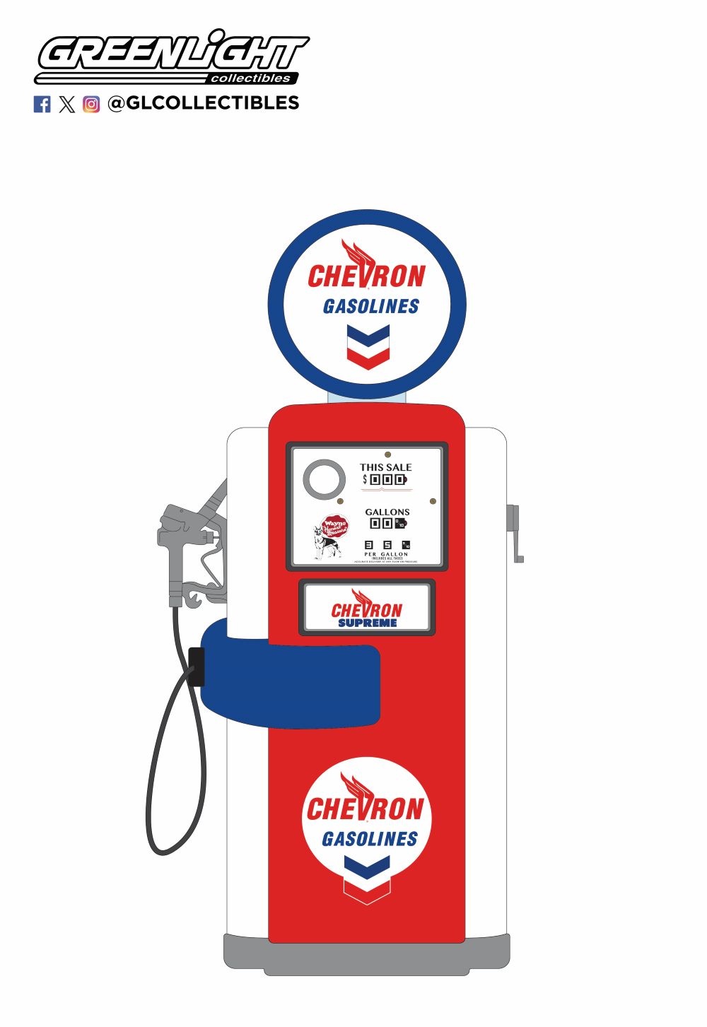 GreenLight GL -14160-A 1948 Wayne 100-A Gas Pump- Chevron
