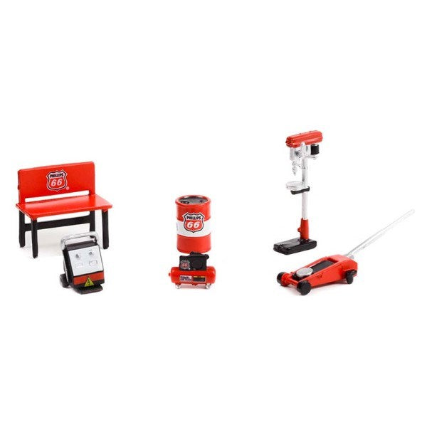 GreenLight 16140-B 1/64 Automotive Shop Tools Set - Phillips 66 (6pcs) (8868023173357)