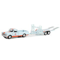 GreenLight 32270-A 1/64 1968 Chevrolet C-10 Shortbed Pickup and Tandem Car Trailer - Gulf Oil (8868025172205)