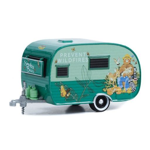 GreenLight 34130-A 1/64 1958 Catolac DeVille Travel Trailer - Smokey Bear "Welcome To Our Den" (8868024975597)
