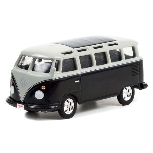 GreenLight 37250-A 1/64 1962 Volkswagen Type 2 (T1) Custom Bus (Black/Silver) - Lot #1426 (8868024713453)