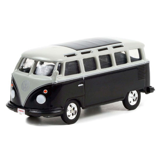 GreenLight 37250-A 1/64 1962 Volkswagen Type 2 (T1) Custom Bus (Black/Silver) - Lot #1426 (8868024713453)