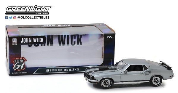 GreenLight HWY-18016 1/18 1969 Ford Mustang Boss 429 - John Wick (8971080990957)