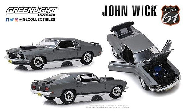 GreenLight HWY-18016 1/18 1969 Ford Mustang Boss 429 - John Wick (8971080990957)