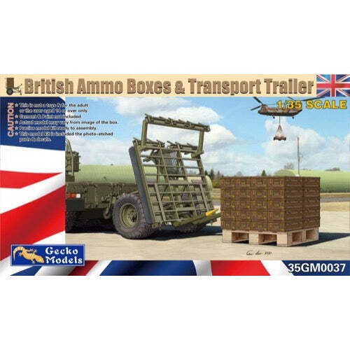Gecko Models 35GM0037 1/35 British Ammo Boxes & Trailer (8966322192621)