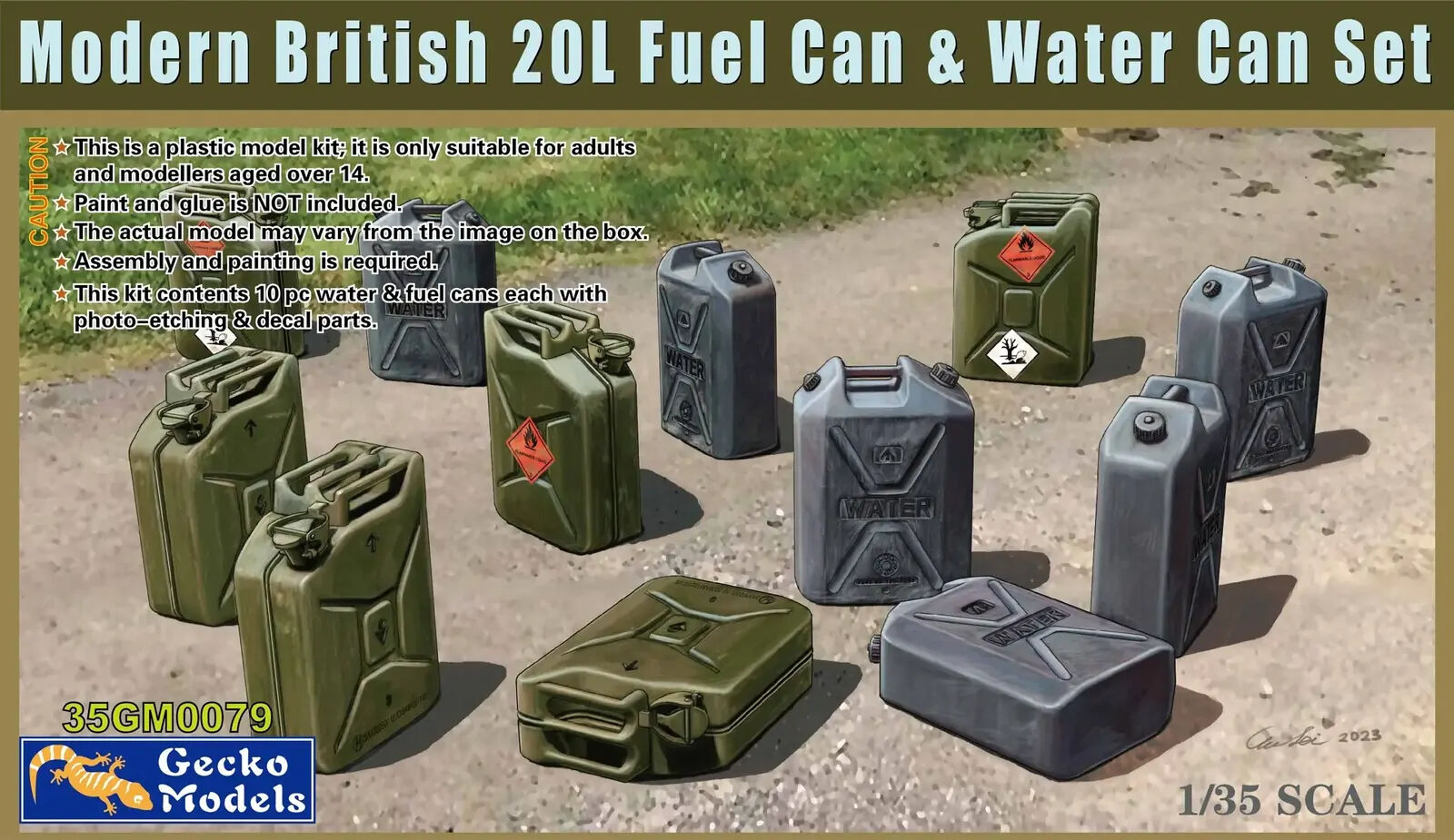 Gecko Models GM35079 1/35 Modern British 20L Fuel Can & Water Can Set - Hobby City NZ