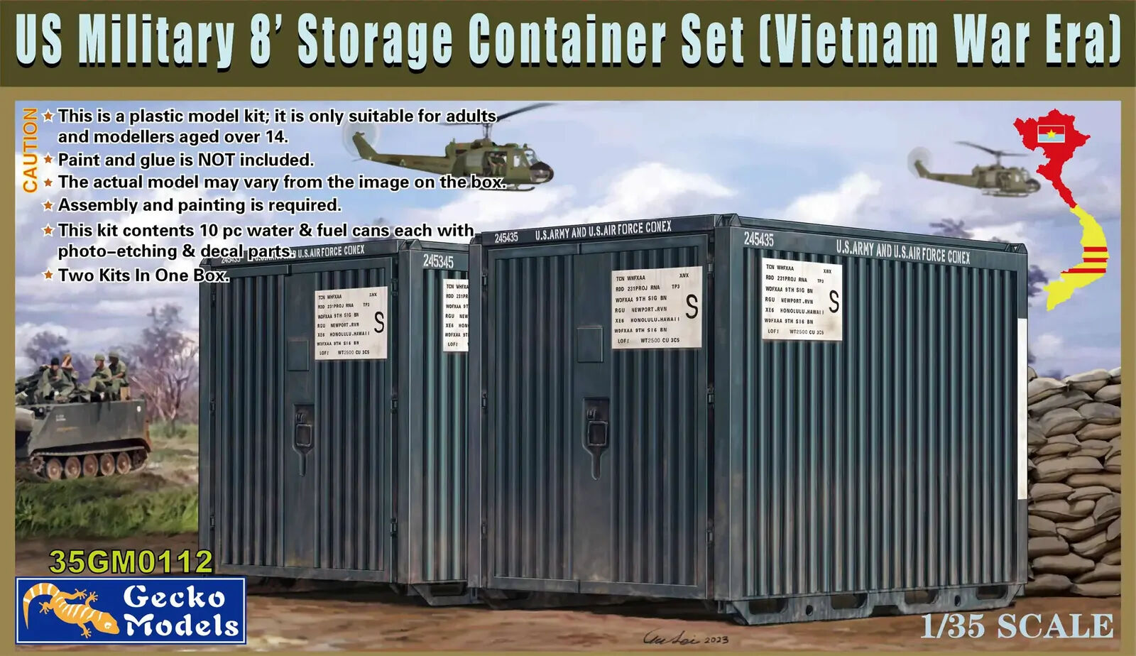 Gecko Models GM35112 1/35 US Military 8 Storage Container Set (Vietnam War Era) - Hobby City NZ