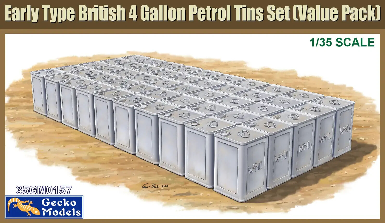 Gecko Models GM35157 1/35 Early Type British 4 Gallon Flimsies Petrol Tins Set - Hobby City NZ