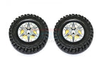 GPM Racing 1.9in Aluminium 6-Pole Wheels with Brass Pendulum Weight & Crawler Tyres RC Wheel & Tyre Set (2)