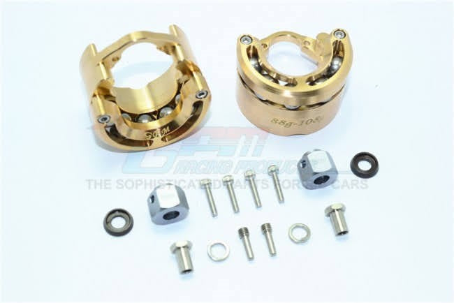 GPM Racing TRX4023X Brass Pendulum Wheel Knuckle Axle Weight & 9mm Hex Adapter - 16 Piece Set - Hobby City NZ