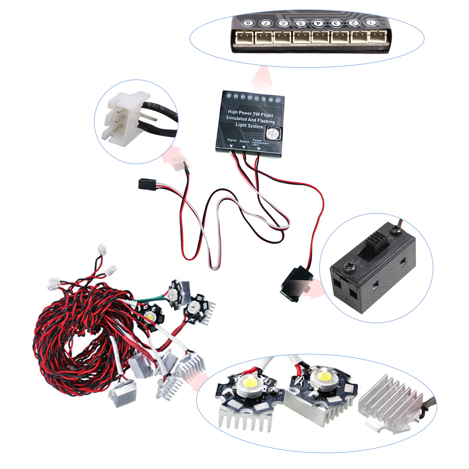 GT Power GT-87 Light System for Aircraft High Power 3W LEDs No.87 (8347083636973)