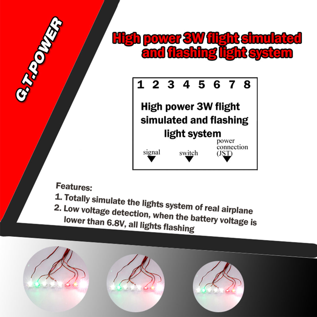 GT Power GT-87 Light System for Aircraft High Power 3W LEDs No.87 (8347083636973)