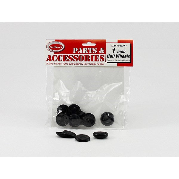 zGuillows #113 1" Plastic Black Wheel Halves (8pk) - Creates 4 Wheels