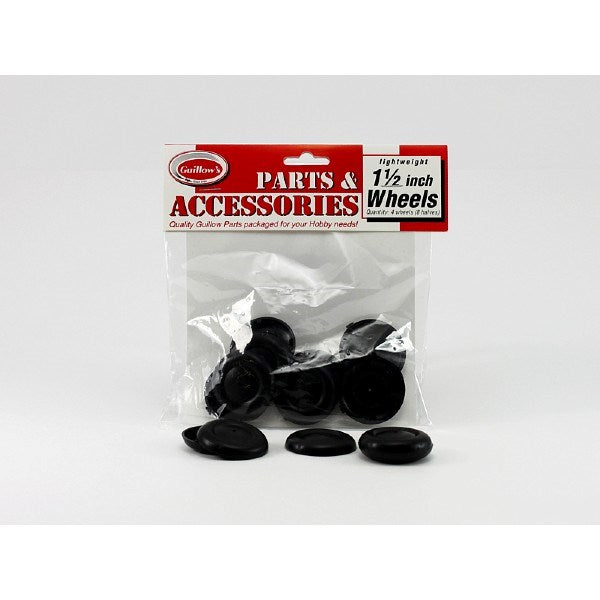 zGuillows #114 1-1/2" Plastic Black Wheel Halves (8pk) - Creates 4 Wheels - Hobby City NZ (7859176997101)