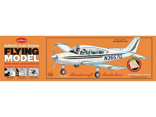 Guillows #308LC 1/20 Beechcraft Musketeer - Balsa Flying Kit - Hobby City NZ (767696568369)