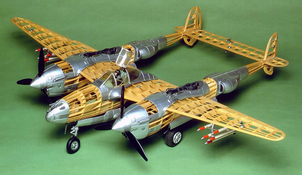 Guillows #2001 1/16 P-38L Lightning - Balsa Flying Kit (7854881767661)