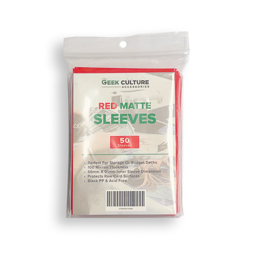 Geek Culture Red Matte Sleeves (50 Count) - GCMATTE59