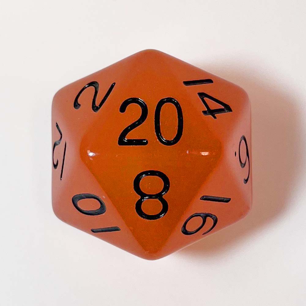 MDG Mega Acrylic d20: Glow Orange