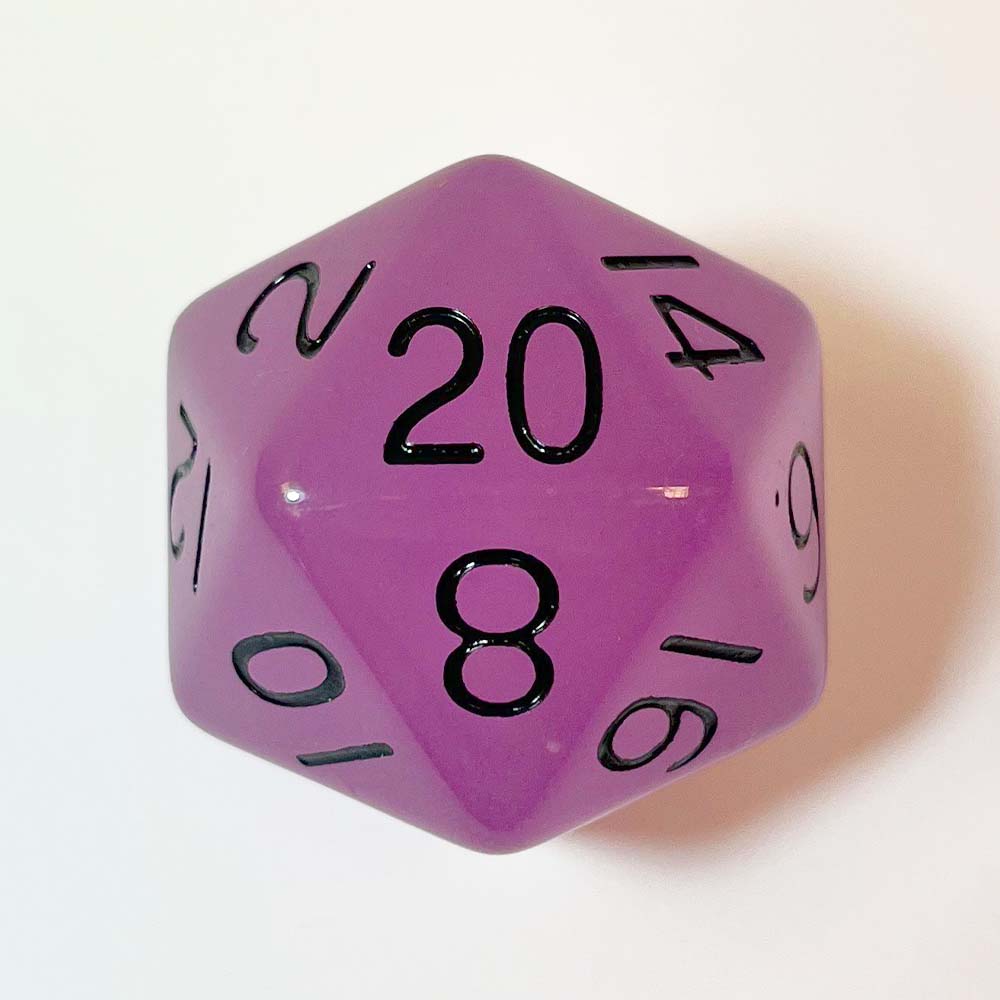 MDG Mega Acrylic d20: Glow Purple