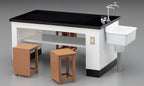 Hasegawa 1/12 Science Room Desk w/Sink and Chairs (1 Set) (2)