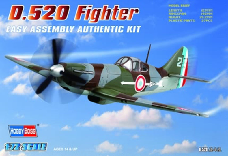 Hobby Boss 80237 1/72 French D.520 Fighter (8966338707693)