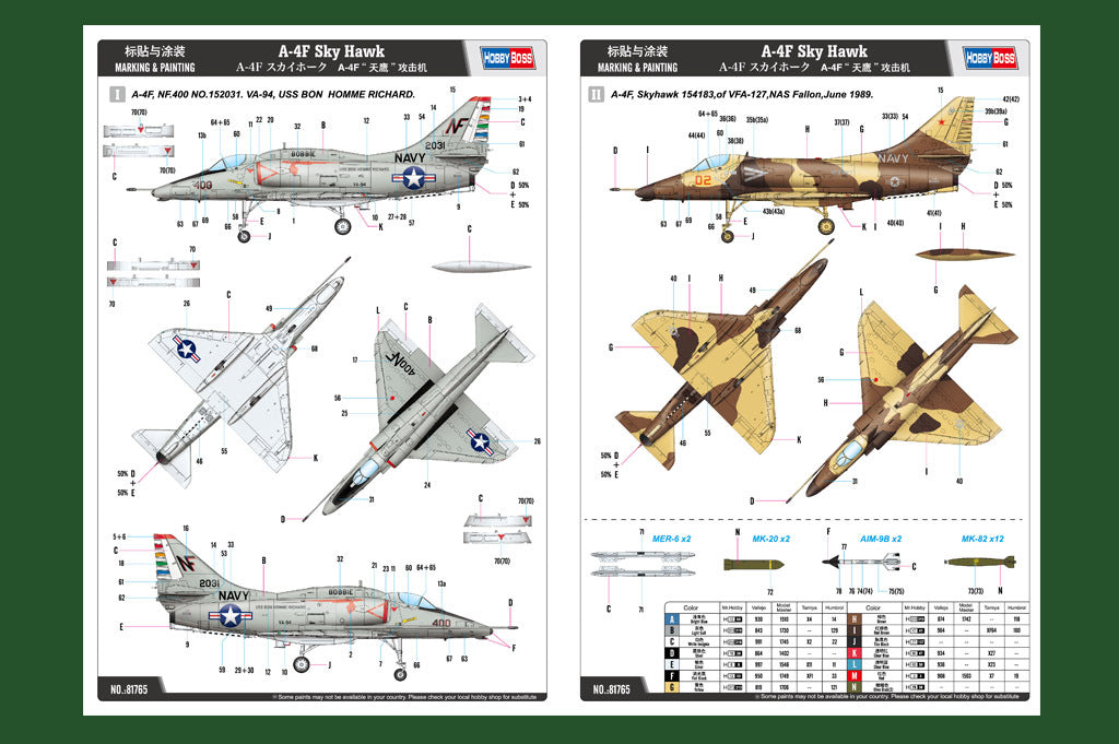 Hobby Boss 81765 1/48 A-4F Sky Hawk (9120464208109)