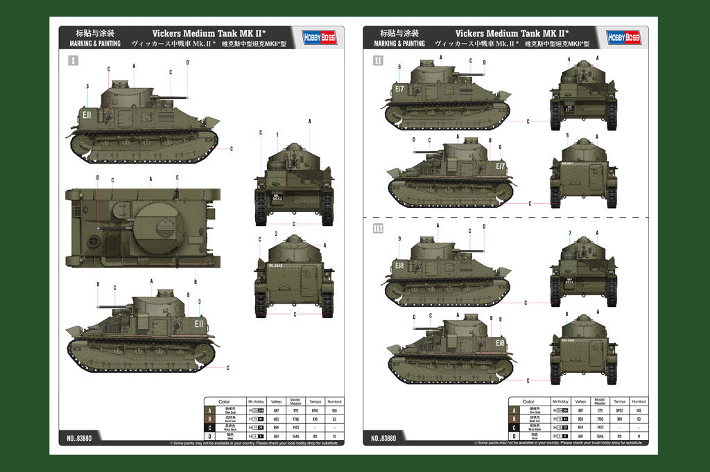 Hobby Boss 83880 1/35 Vickers Medium Tank MK II* - Hobby City NZ