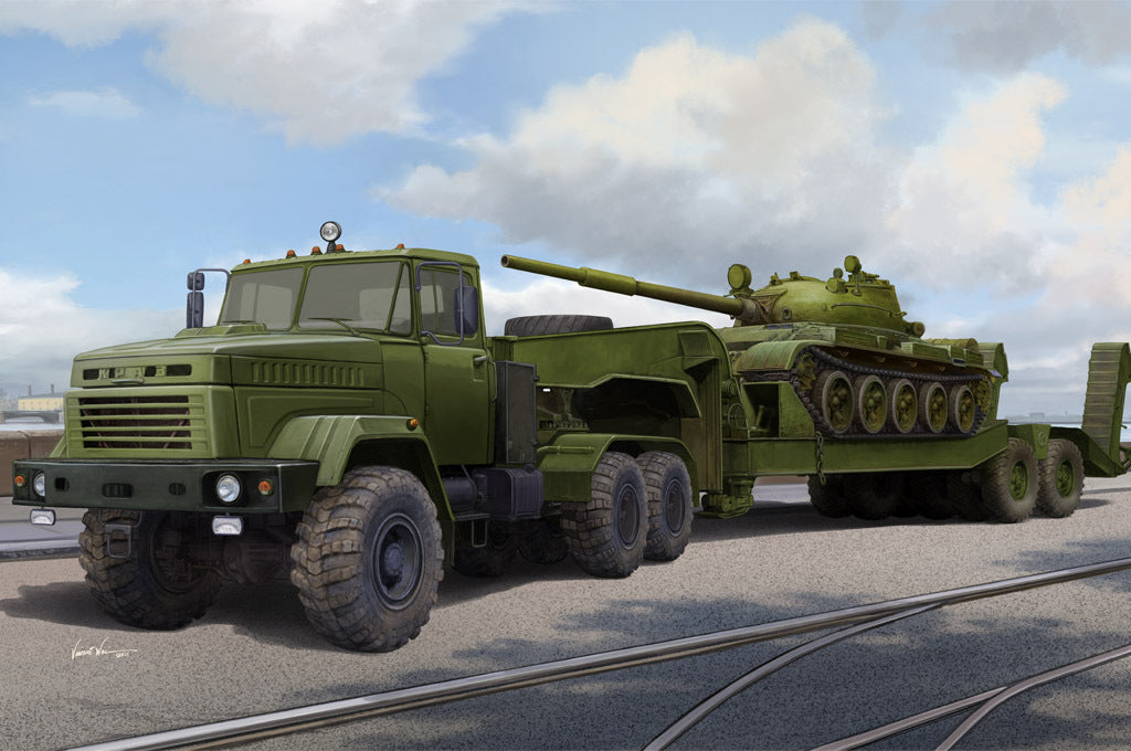 Hobby Boss 85513 1/35 Ukraine KrAZ-6446 Tractor with MAZ/ChMZAP-5247G semitrailer (8966348407021)