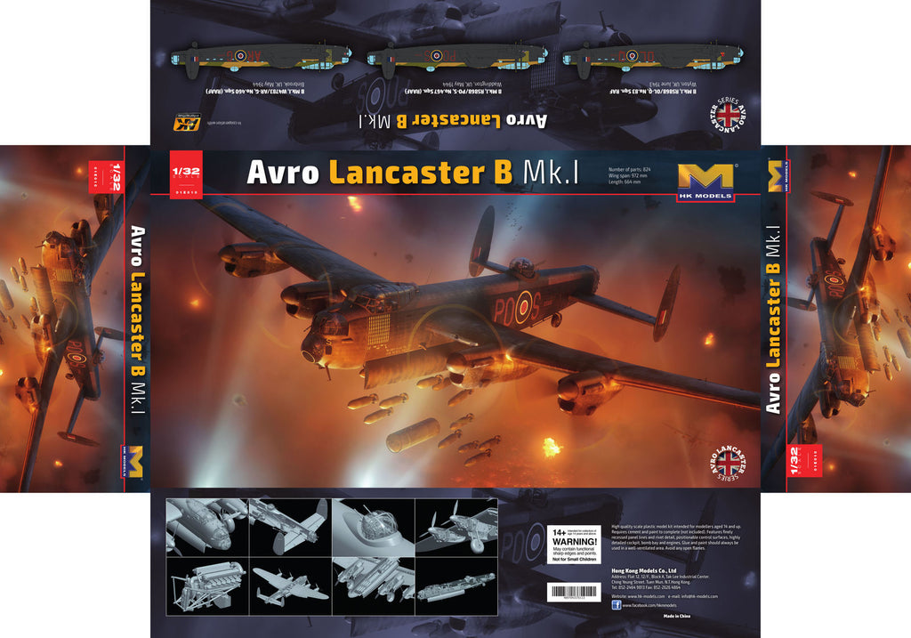Hong Kong Models HKM01E010 Lancaster MK I/III Plastic Model Kit