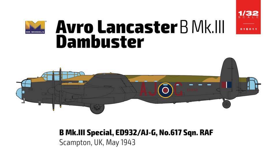 Hong Kong Models HKM01E011 Lancaster MK III Dambuster Plastic Model Kit