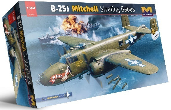 Hong Kong Models HKM01E036 B-25J Mitchell Strafing Babes Plastic Model Kit