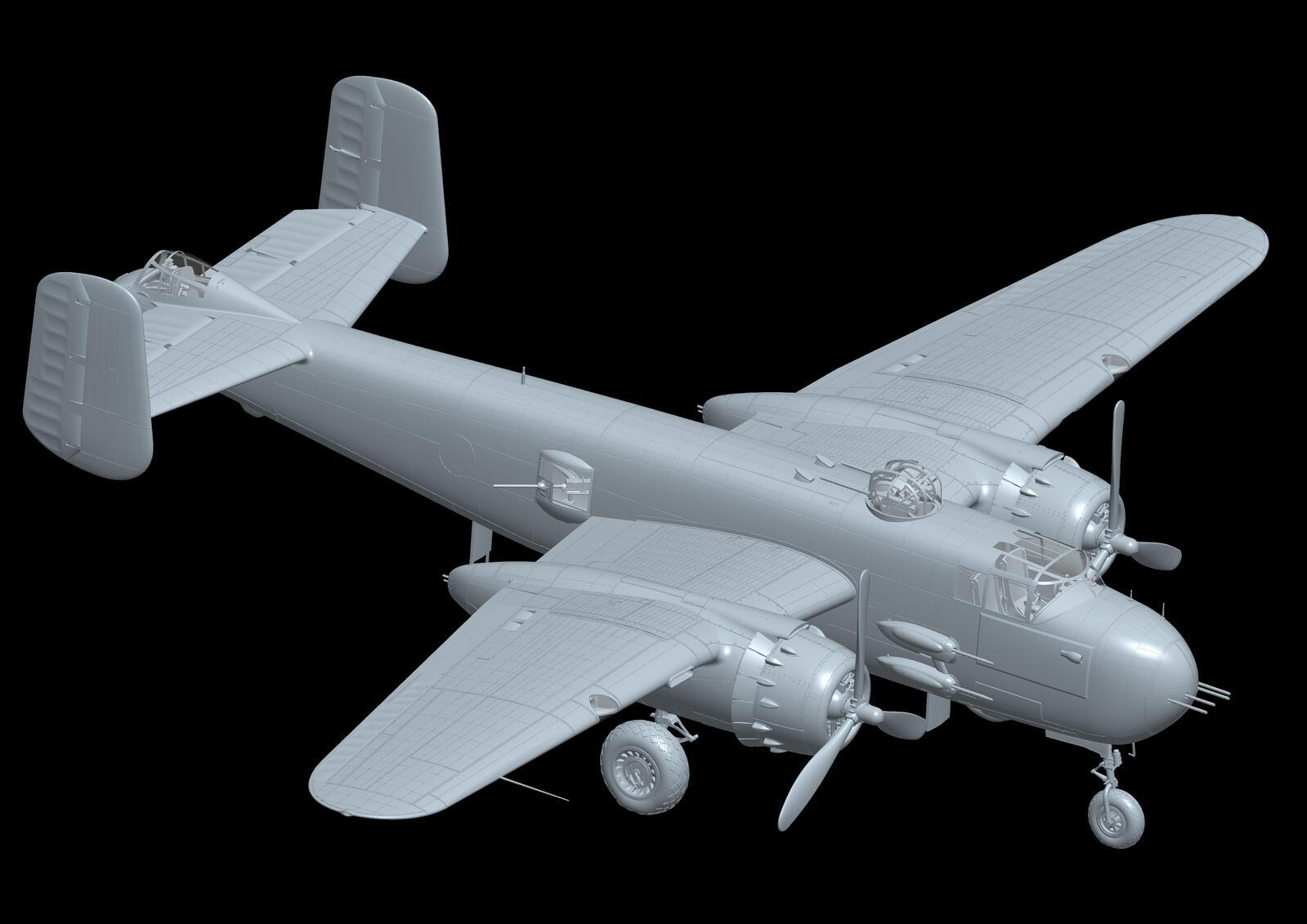 Hong Kong Models HKM01E037 B-25H Mitchell Gunships over CBI Plastic Model Kit
