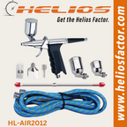 Helios Single Action Gun Handle Gravity Airbrush Kit (3)