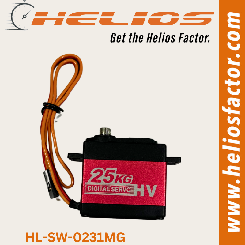 Helios - Aluminium Waterproof Servo - 25kg - 0.12sec Digital Iron Core Metal Gear (Exceeds Savox SW-0231MG Specs)