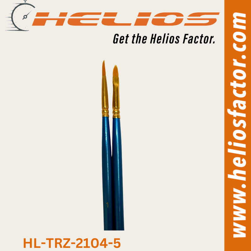 Helios - 2 Pcs Set Professional Nylon Paint Brush - Watercolor Acrylic - Wooden Handle