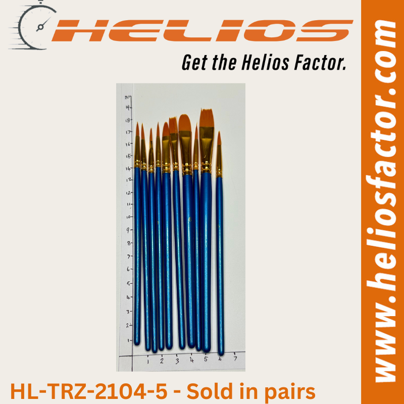 Helios - 2 Pcs Set Professional Nylon Paint Brush - Watercolor Acrylic - Wooden Handle
