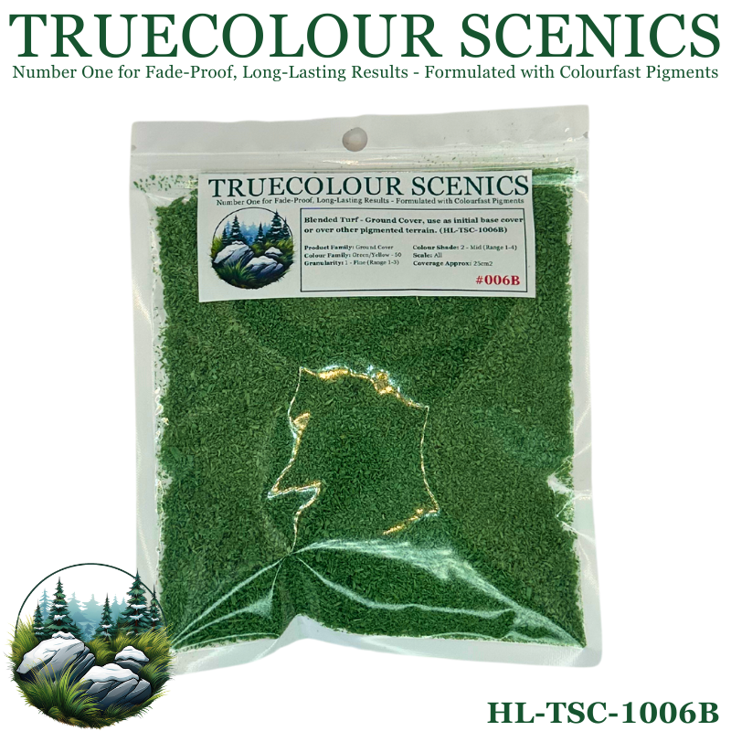 Truecolour Scenics Blended Turf Ground Cover Fine Medium 2 Green/Yellow-50 (8860400287981)