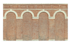 Hornby High Level Arched Retaining Walls x 2 (Red Brick) (2)