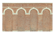 Hornby R7372 High Level Arched Retaining Walls x 2 (Red Brick) - Hobby City NZ