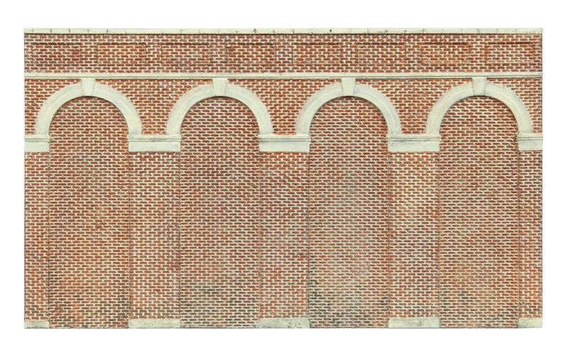 Hornby R7372 High Level Arched Retaining Walls x 2 (Red Brick) - Hobby City NZ