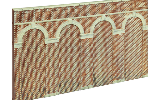 Hornby R7372 High Level Arched Retaining Walls x 2 (Red Brick) - Hobby City NZ