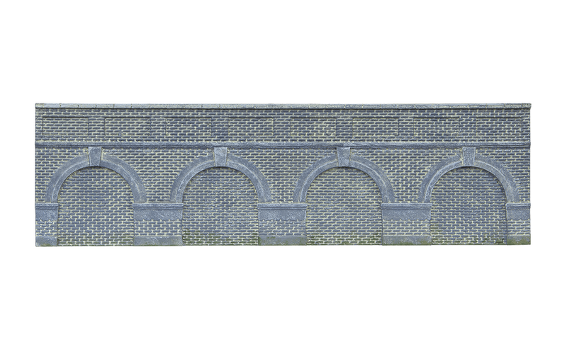 Hornby R7389 Low Level Arched Retaining Walls x2 (Engineers Blue Brick)
