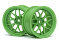 HPI Racing 116531 1/10 Wheels Tech 7 Green 6mmOS (8452822696173)