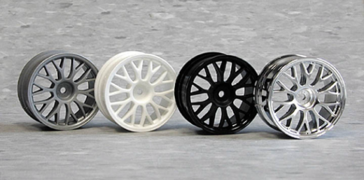 HPI Racing 3712 1/10 Wheels Mesh Chrome 1mmOS (8452826693869)