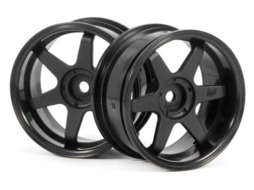 HPI Racing 3846 1/10 Wheel TE37 26mm Black 6off - Hobby City NZ (8503305601261)