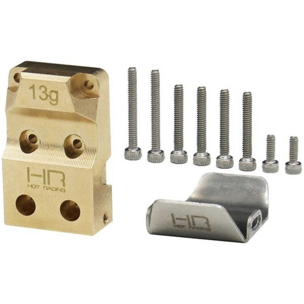 Hot Racing HRASXTF12CP Brass Diff Cover w/ SS skid plate SCX24 (8324321378541)