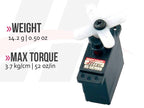 Hitec HS-5070MH Ultra Torque Metal Gear Feather Servo 3.7kg 0.12sec @7.4v 14.2g 23.6x11.6x28.1mm