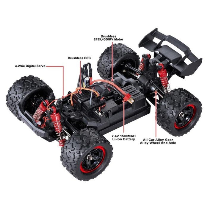 HOSpeed Brushless Hurricane 4WD Truggy Yellow RC Car Body (2)